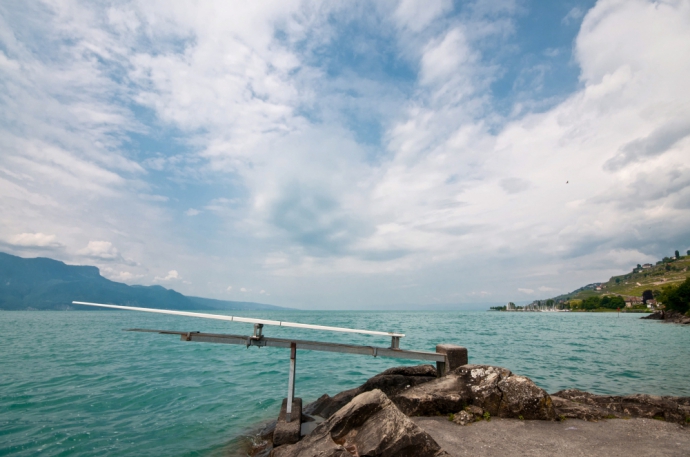 Ciel bas et gris sur le Léman 